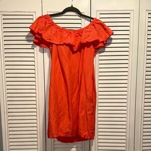 Coral Off-Shoulder Dress